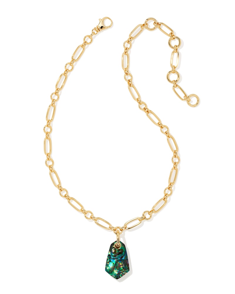 Ashlyn Gold Convertible Long Pendant Necklace in Abalone image number 0